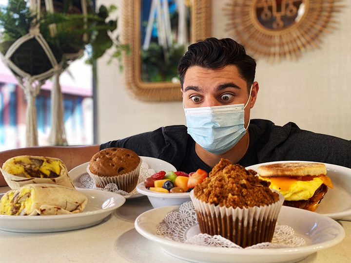 Man admiring with dining