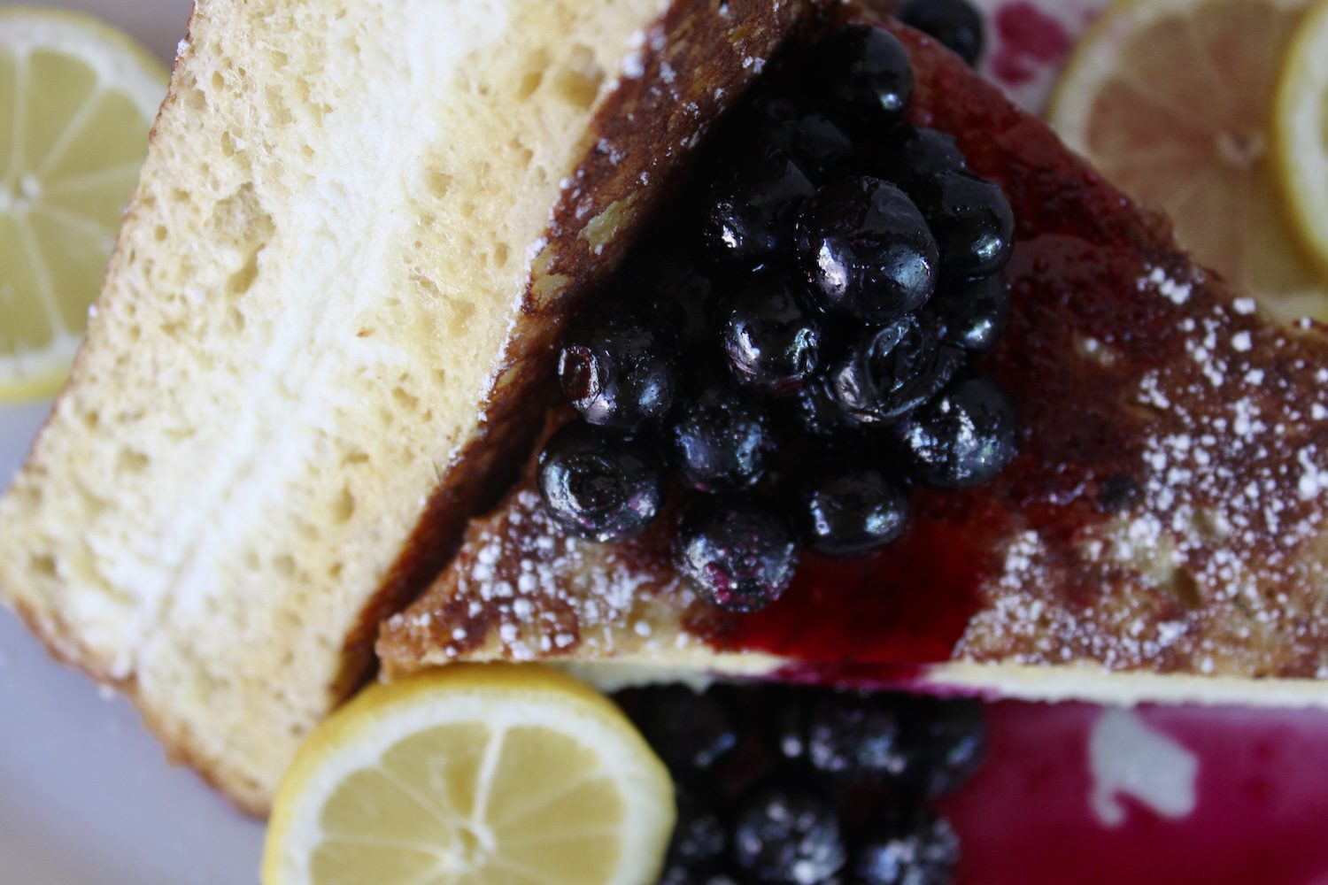 Lemon Ricotta Stuffed French Toast with Blueberry topping